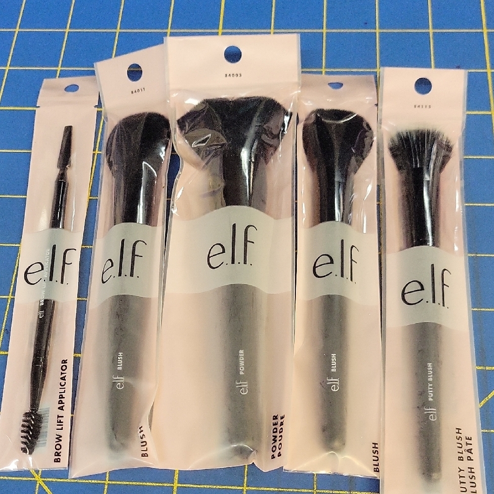 ELF Black Makeup Brush Set Lot Of 5 New In Package